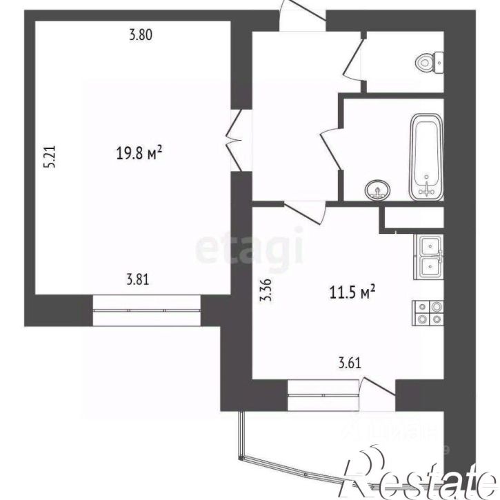 1-комн квартира улица Газовиков, 15,  д. 15