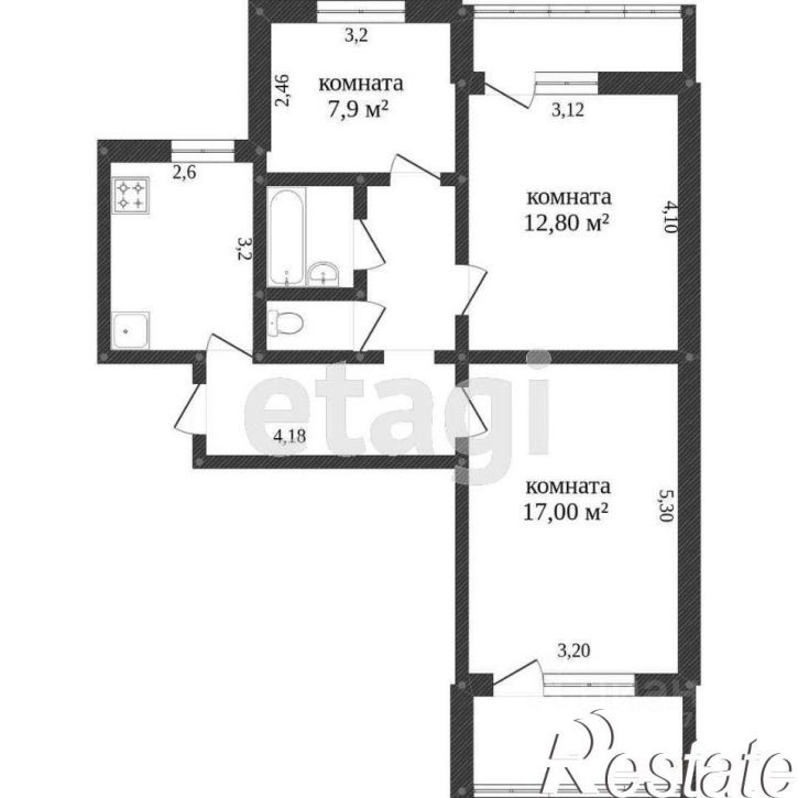 3-комн квартира проспект Ватутина, 15,  д. 15