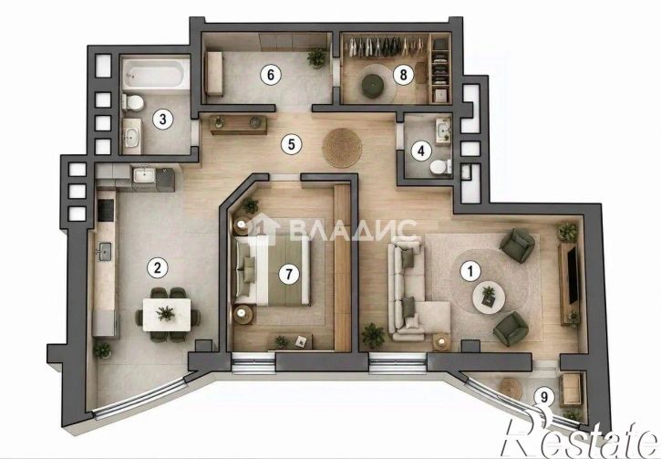 3-комн квартира Садовая улица, 3А,  д. 3А