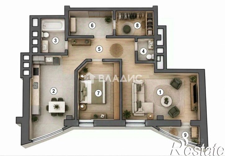 3-комн квартира Садовая улица, 3А,  д. 3А