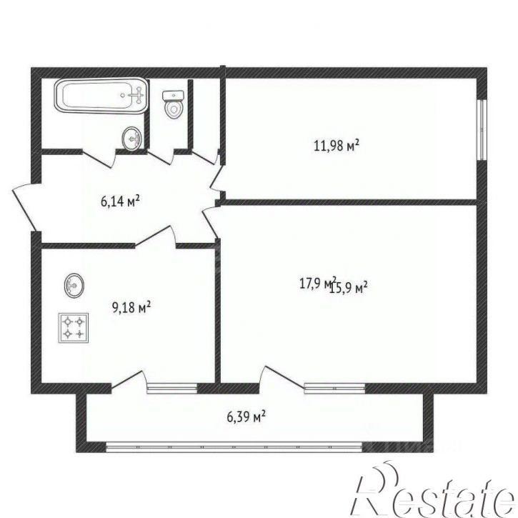 2-комн квартира проспект Ватутина, 14,  д. 14