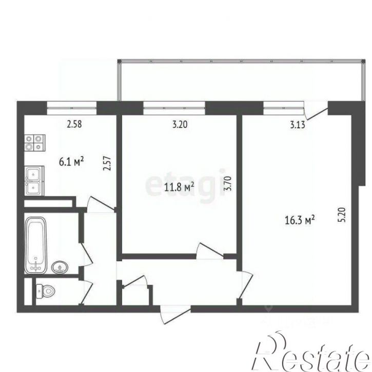 2-комн квартира Садовая улица, 30,  д. 30