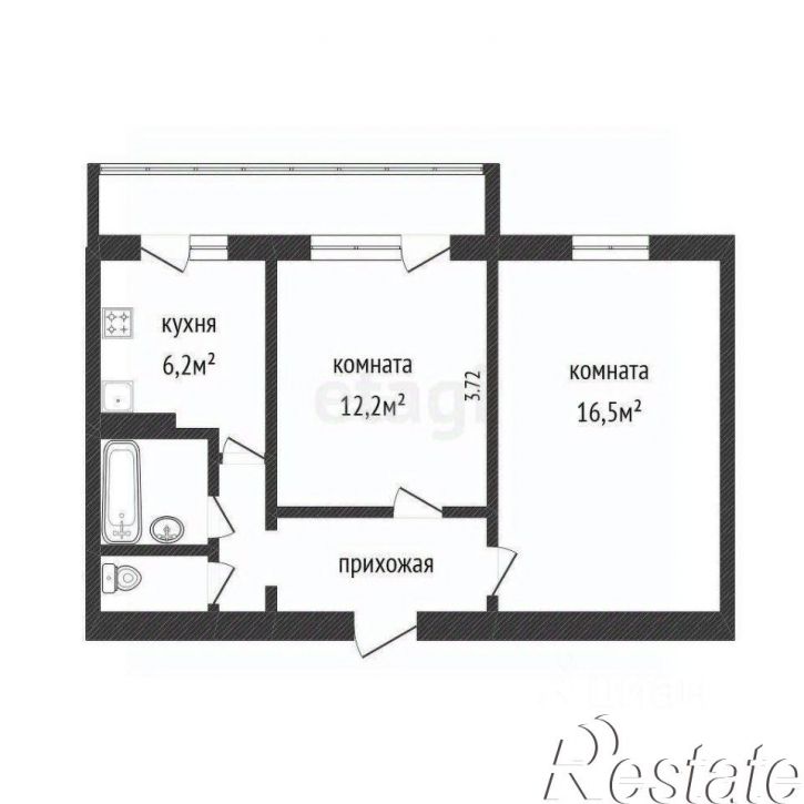 2-комн квартира улица Губкина, 39,  д. 39