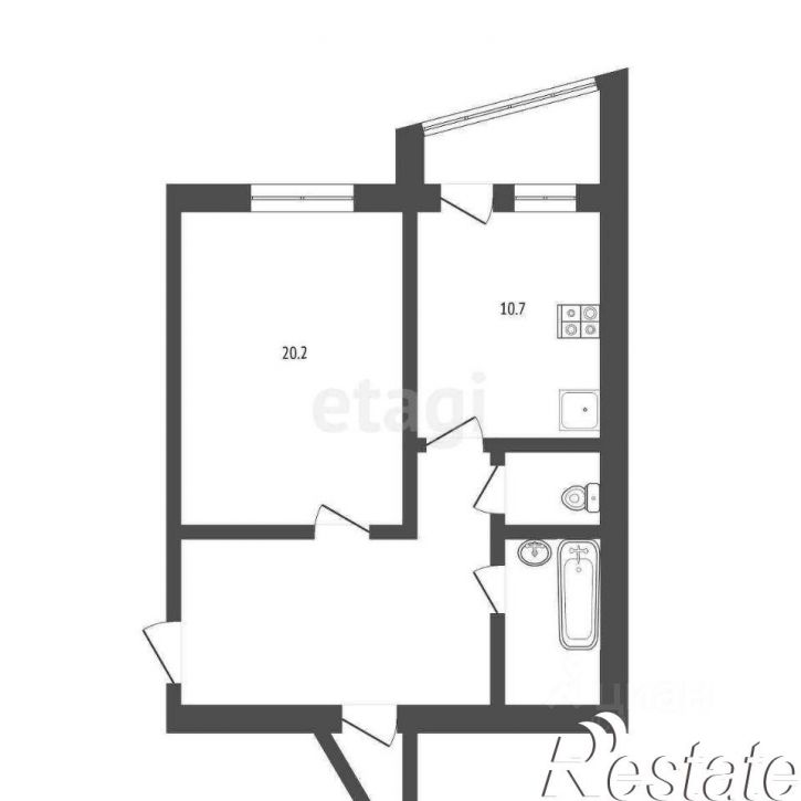 1-комн квартира улица Есенина, 8А,  д. 8А