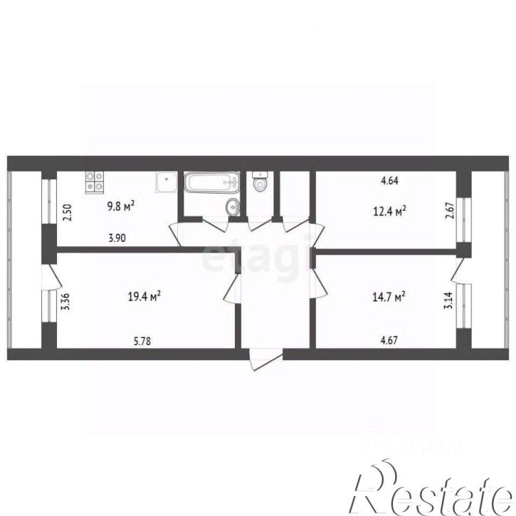 3-комн квартира Студенческая улица, 6А,  д. 6А