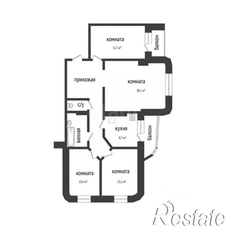 4-комн квартира улица Губкина, 18В,  д. 18В