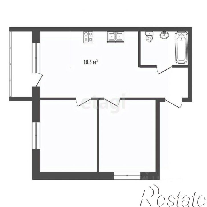 2-комн квартира улица Костюкова, 11В,  д. 11В