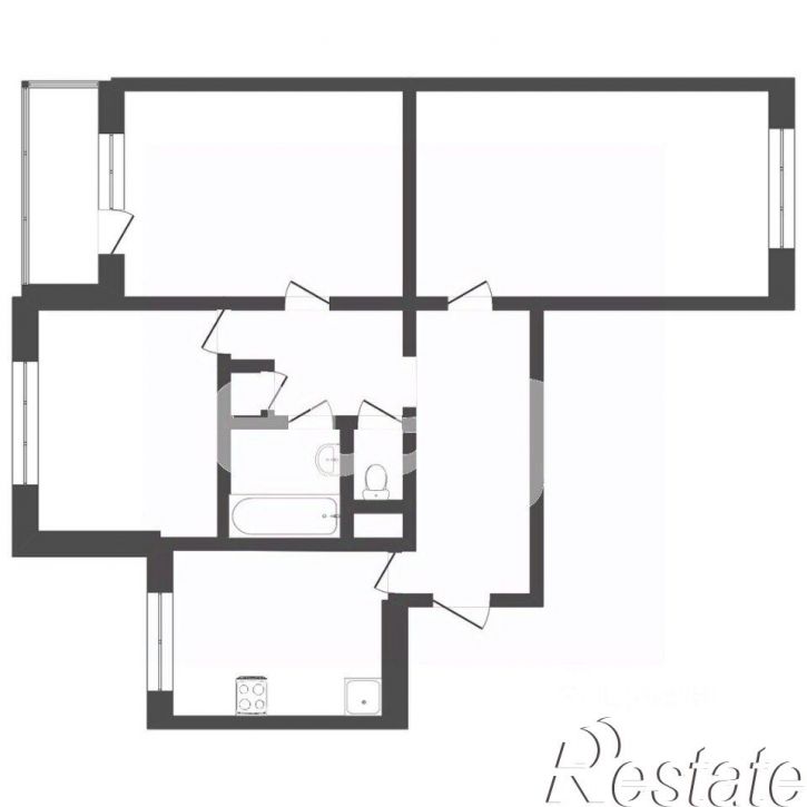 3-комн квартира улица Губкина, 21,  д. 21
