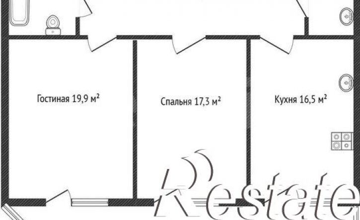 2-комн квартира улица Горького, 54Б,  д. 54Б