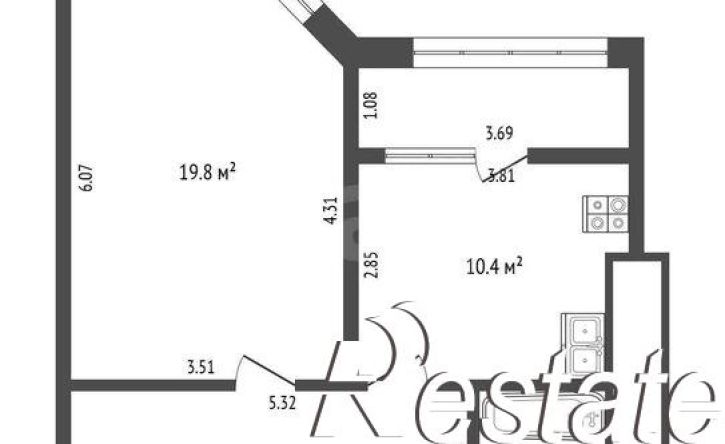 1-комн квартира Кирпичная улица, 65 с2,  д. 65 с2